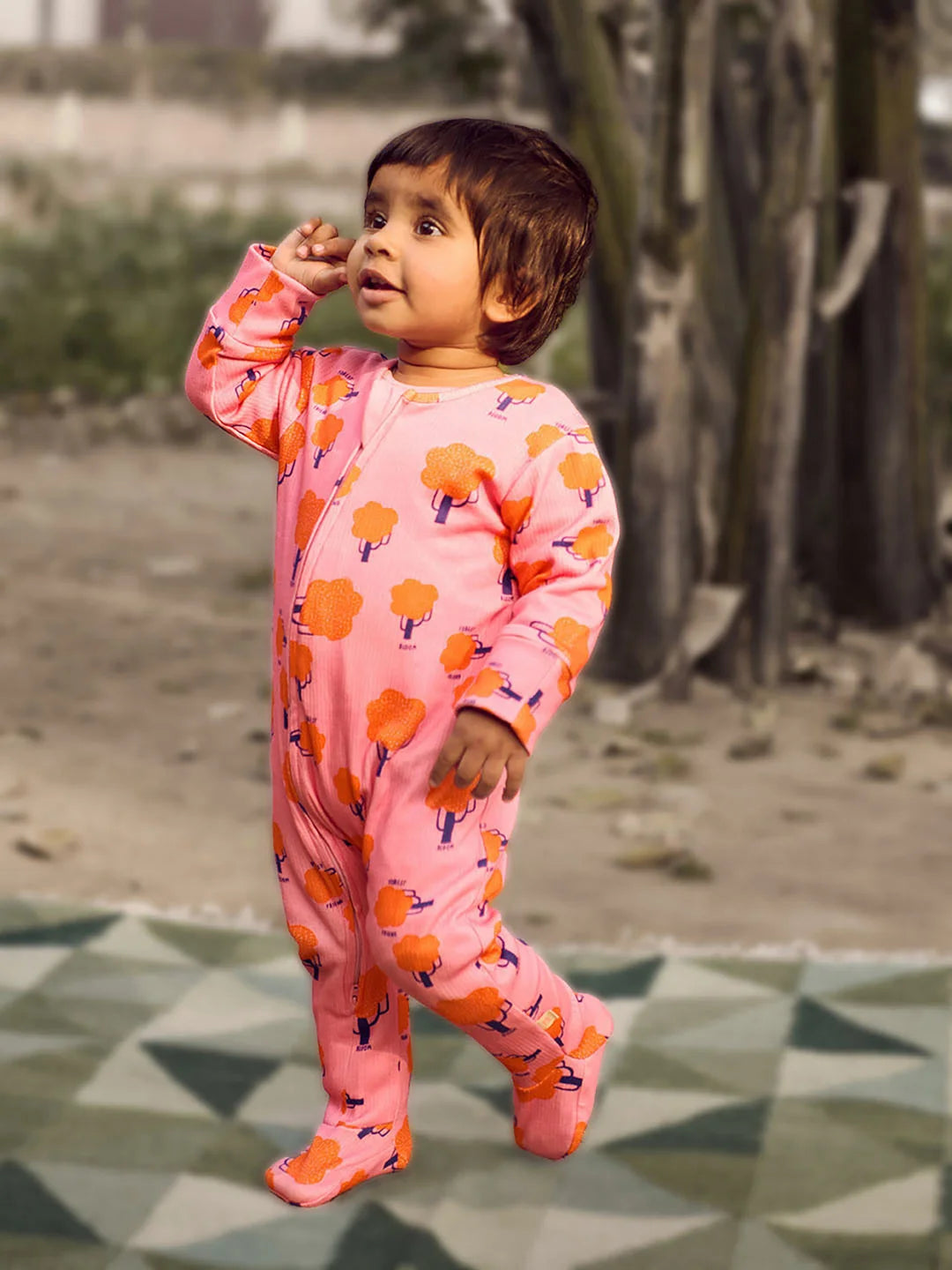 Printed Footed Cotton Sleepsuit