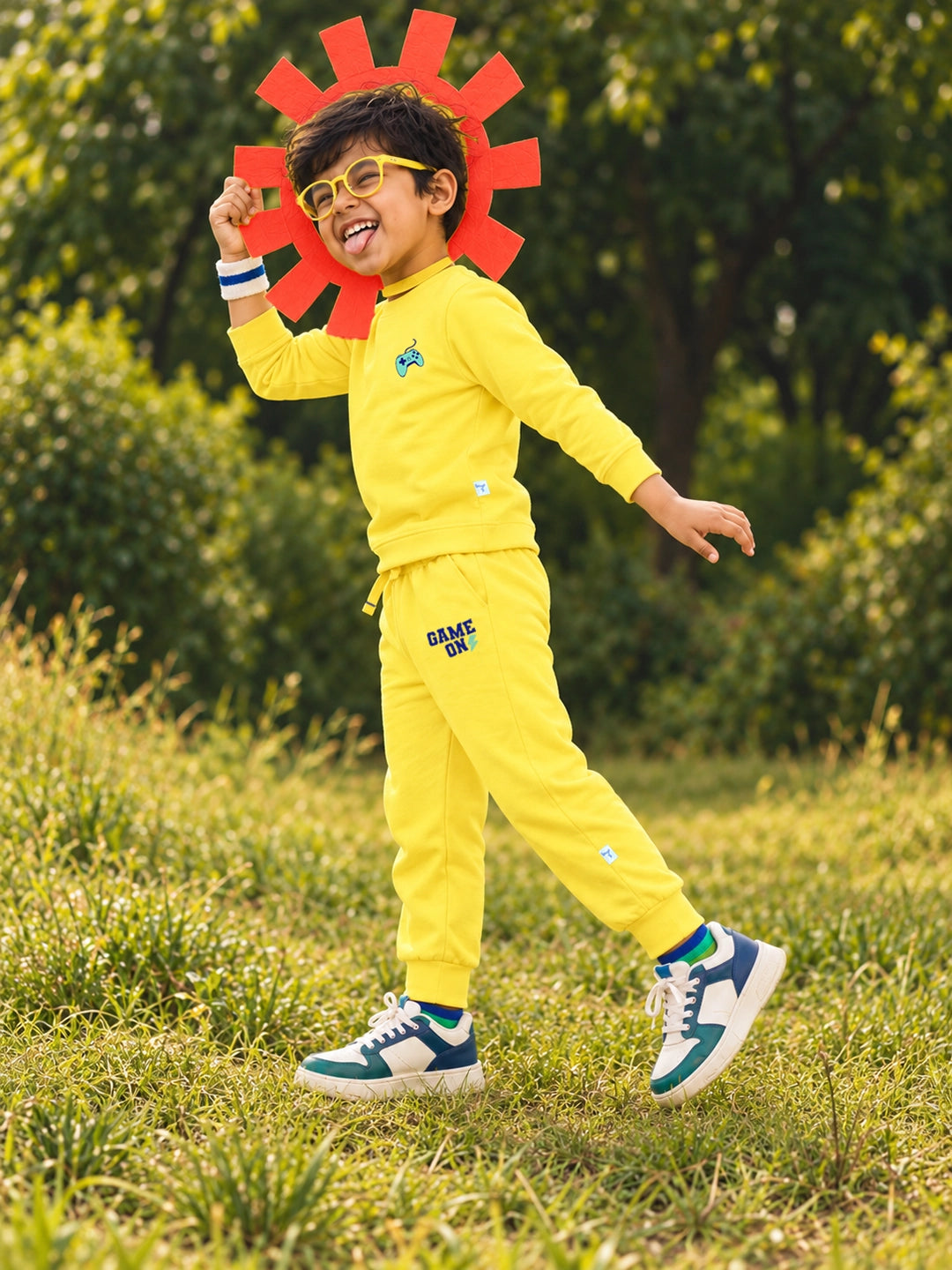 Playful Yellow T-Shirt & Jogger Set