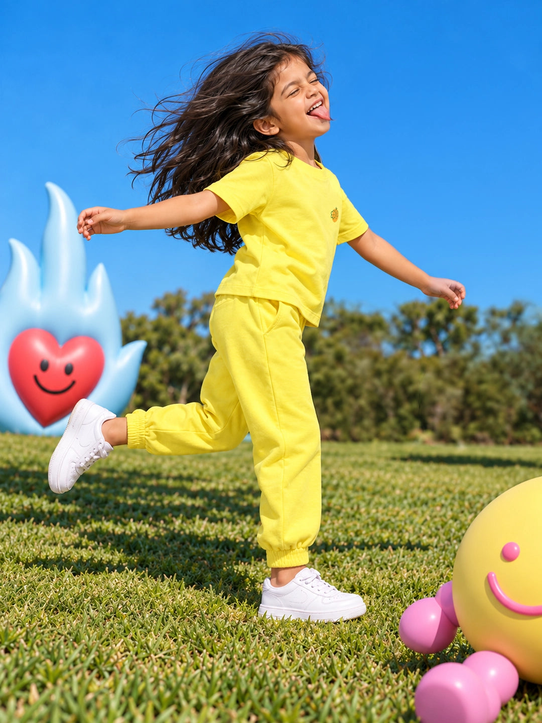 Playful Yellow T-Shirt & Jogger Set
