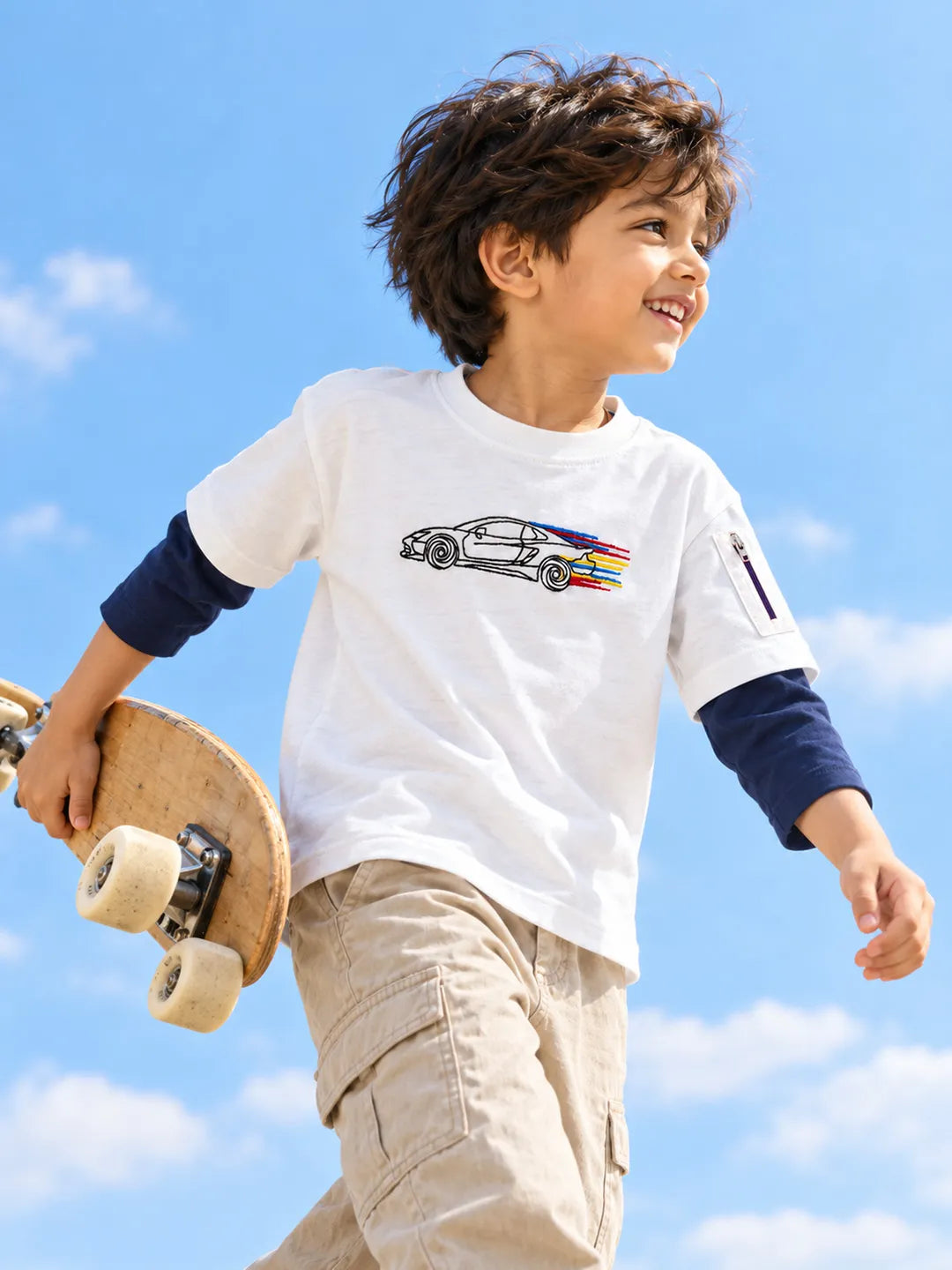 Dual Sleeve Cotton T-Shirt