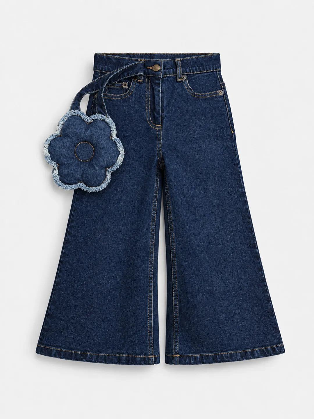 Wide Leg Denim with Fanny Bag