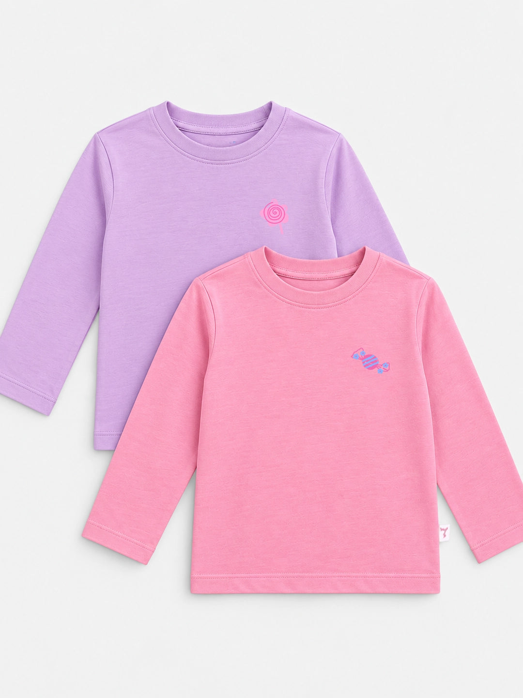 Pack of 2 Full Sleeves Cropped Girl's T-Shirts