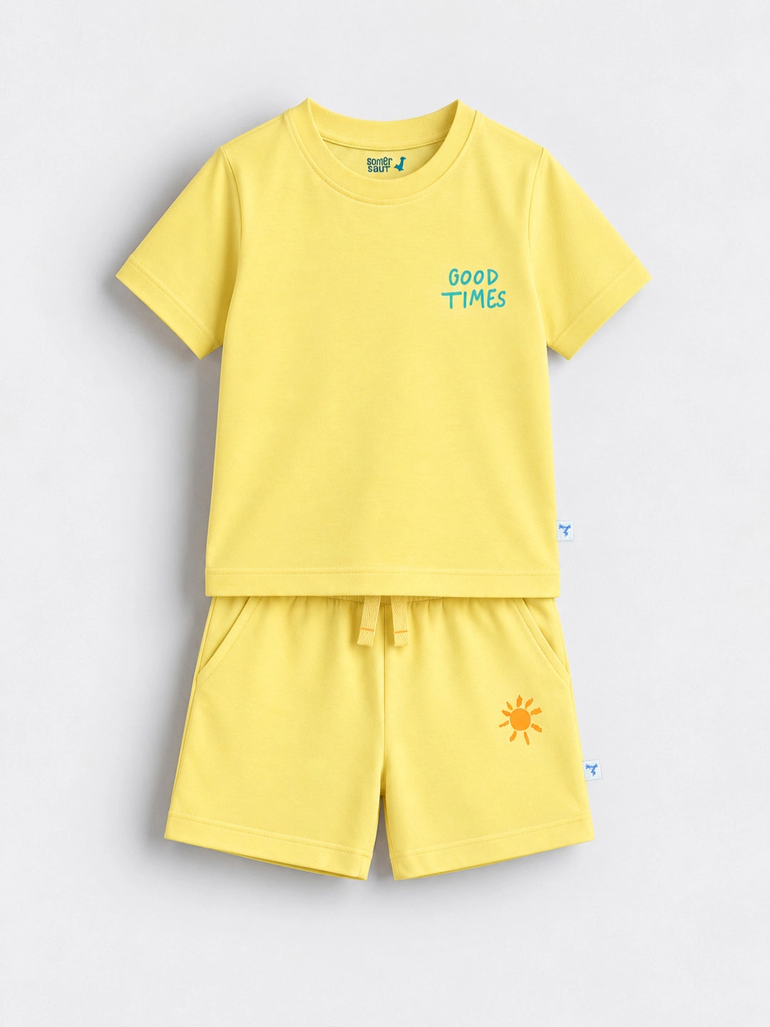 Playful Yellow T-Shirt & Shorts Set