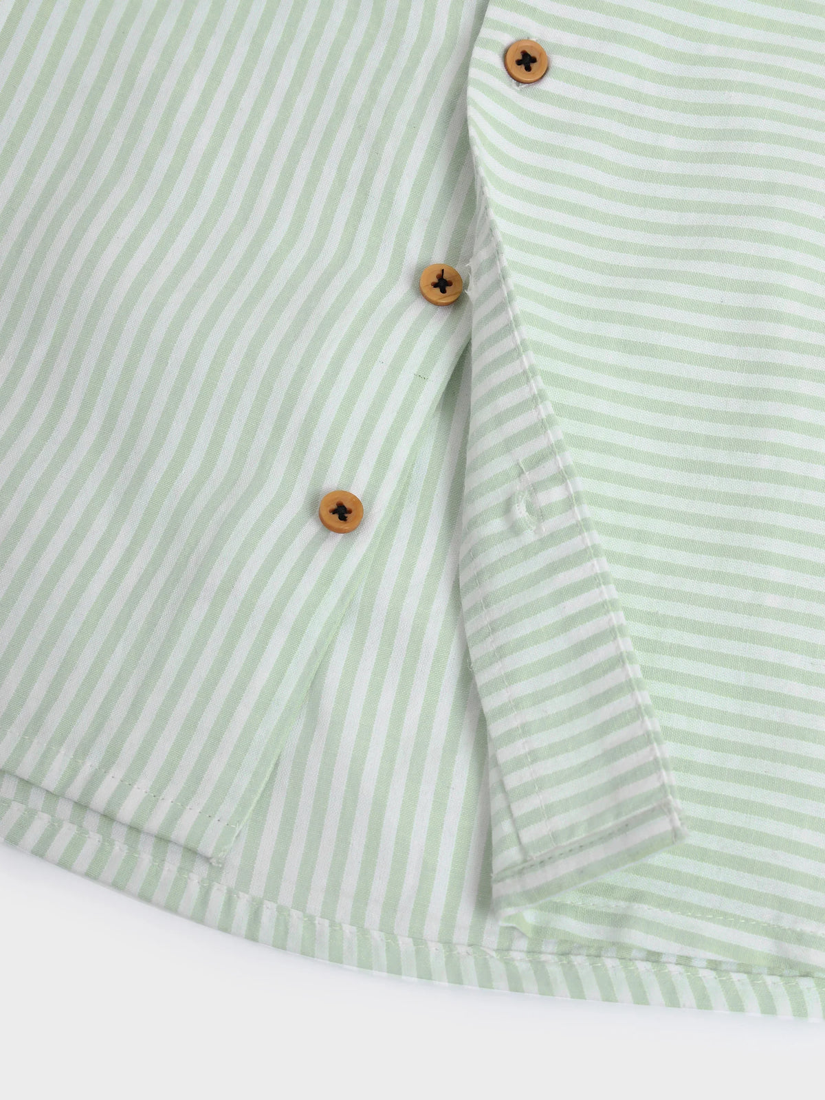 Mint Striped Shirt & Shorts Set