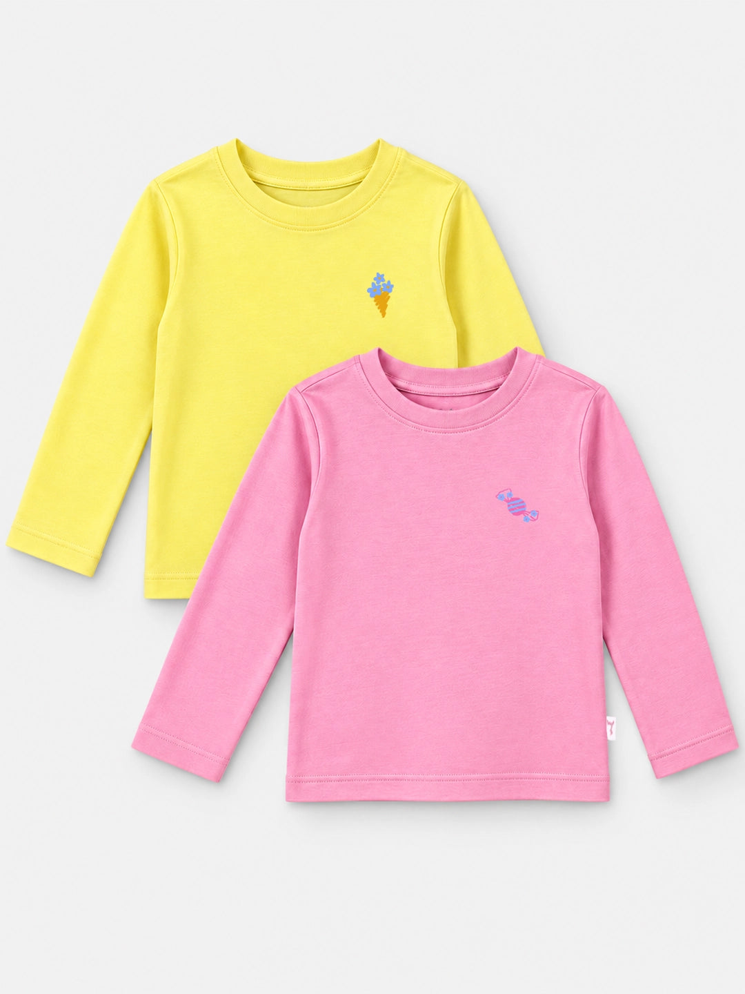 Pack of 2 Full Sleeves Cropped Girl's T-Shirts