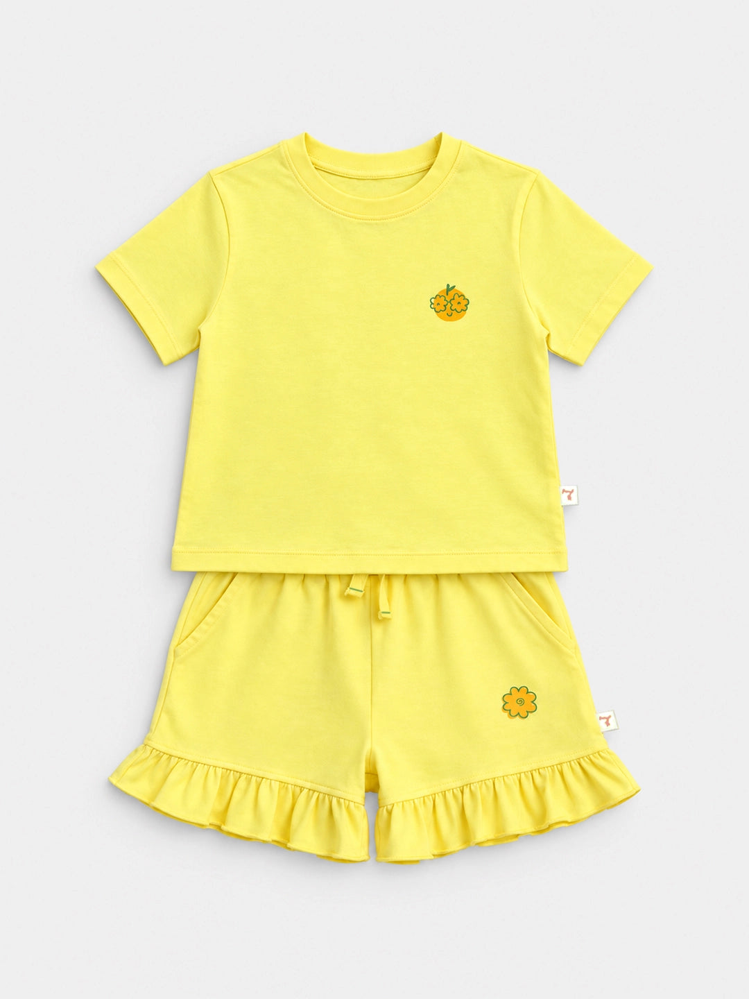 Playful Yellow T-Shirt & Shorts Set