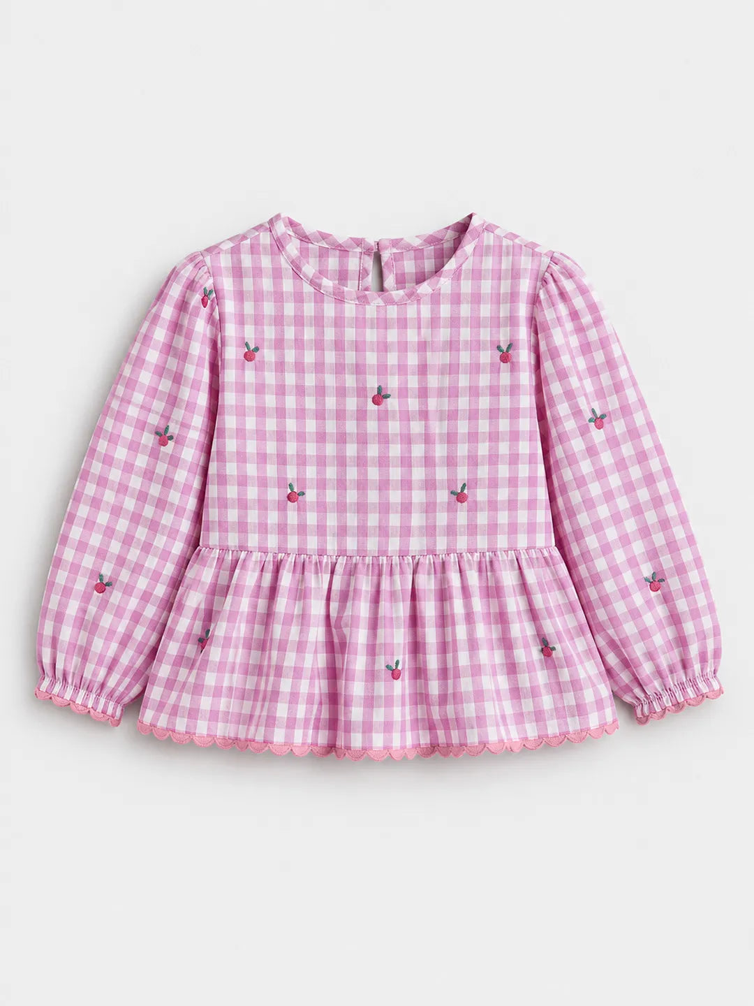 Gingham Peplum Top