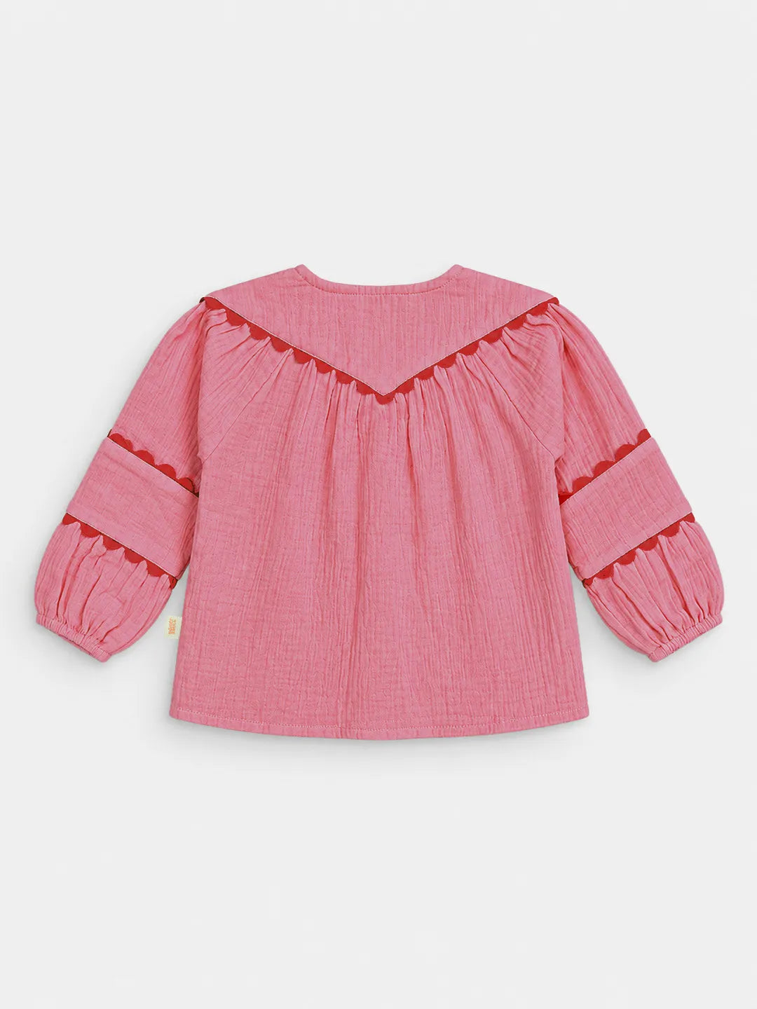 Pink Double Cloth Full Sleeves Top