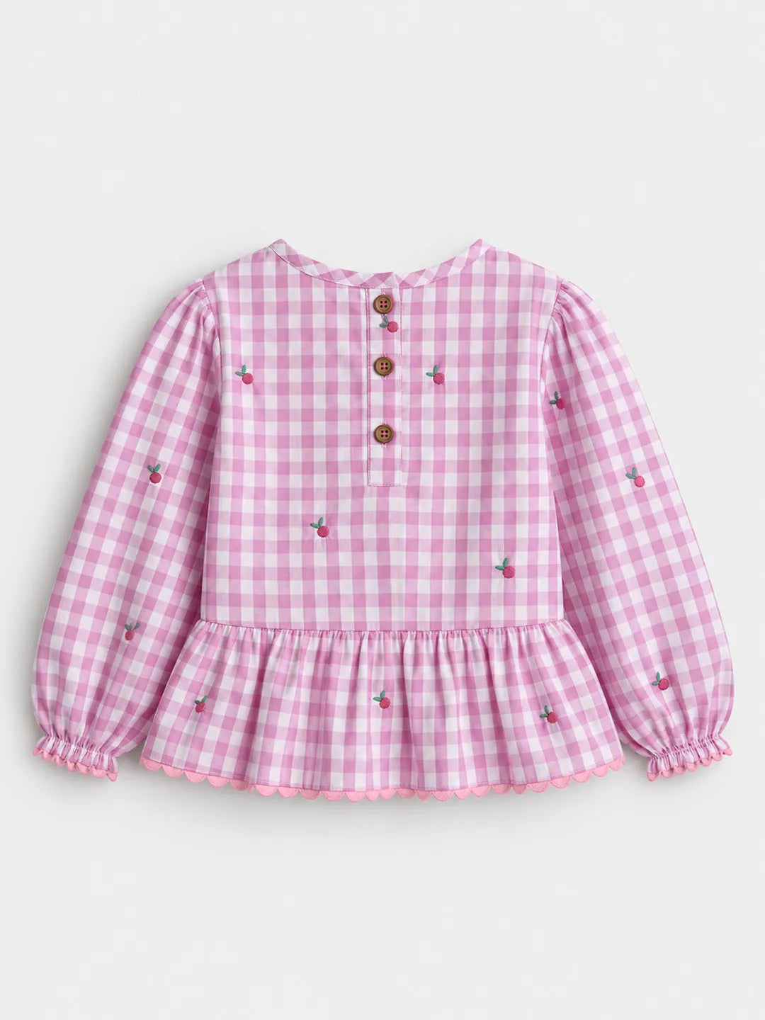 Gingham Peplum Top