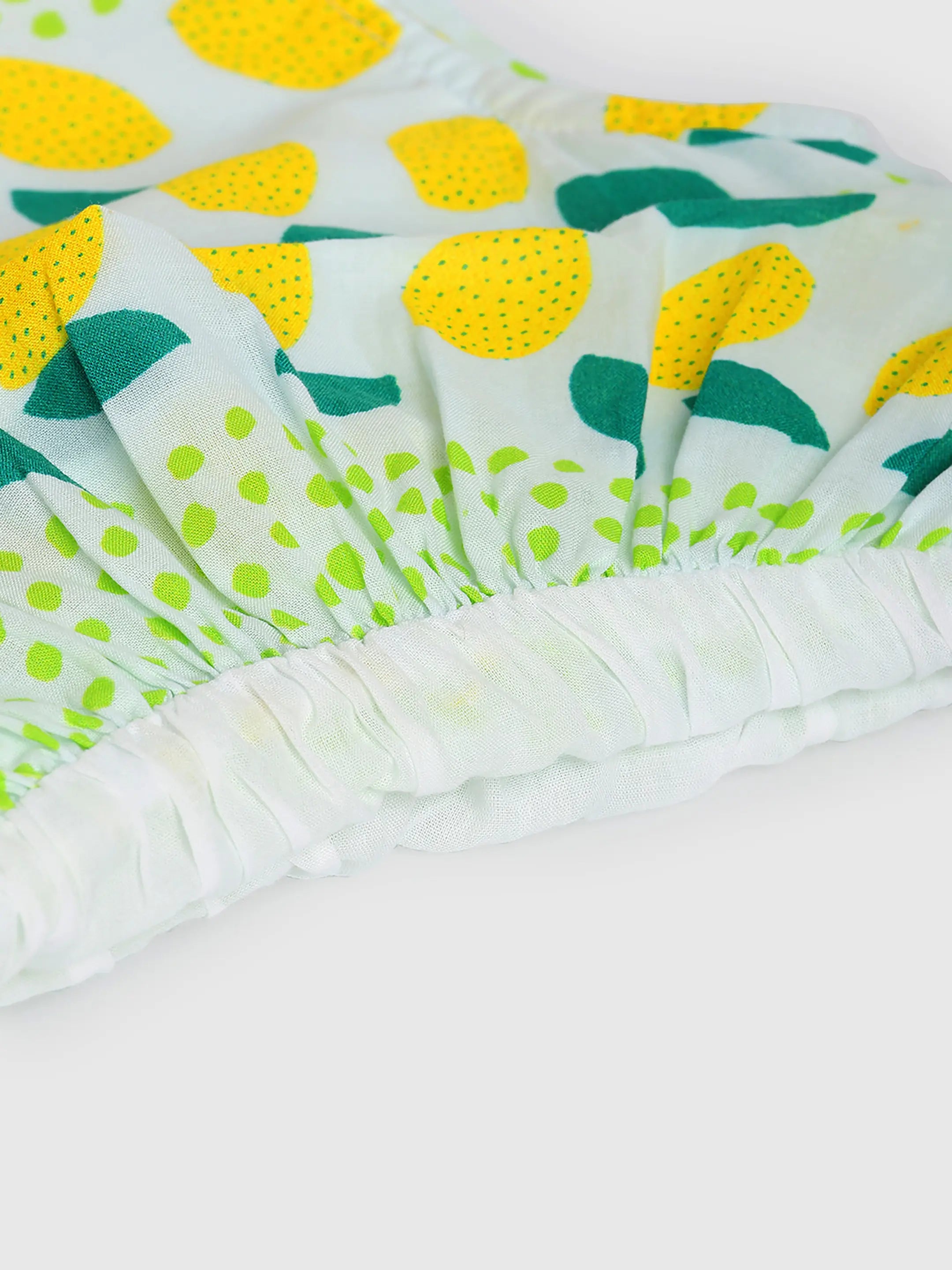 Lemon Print Peplum Top & Mint Skirt Co-ord Set