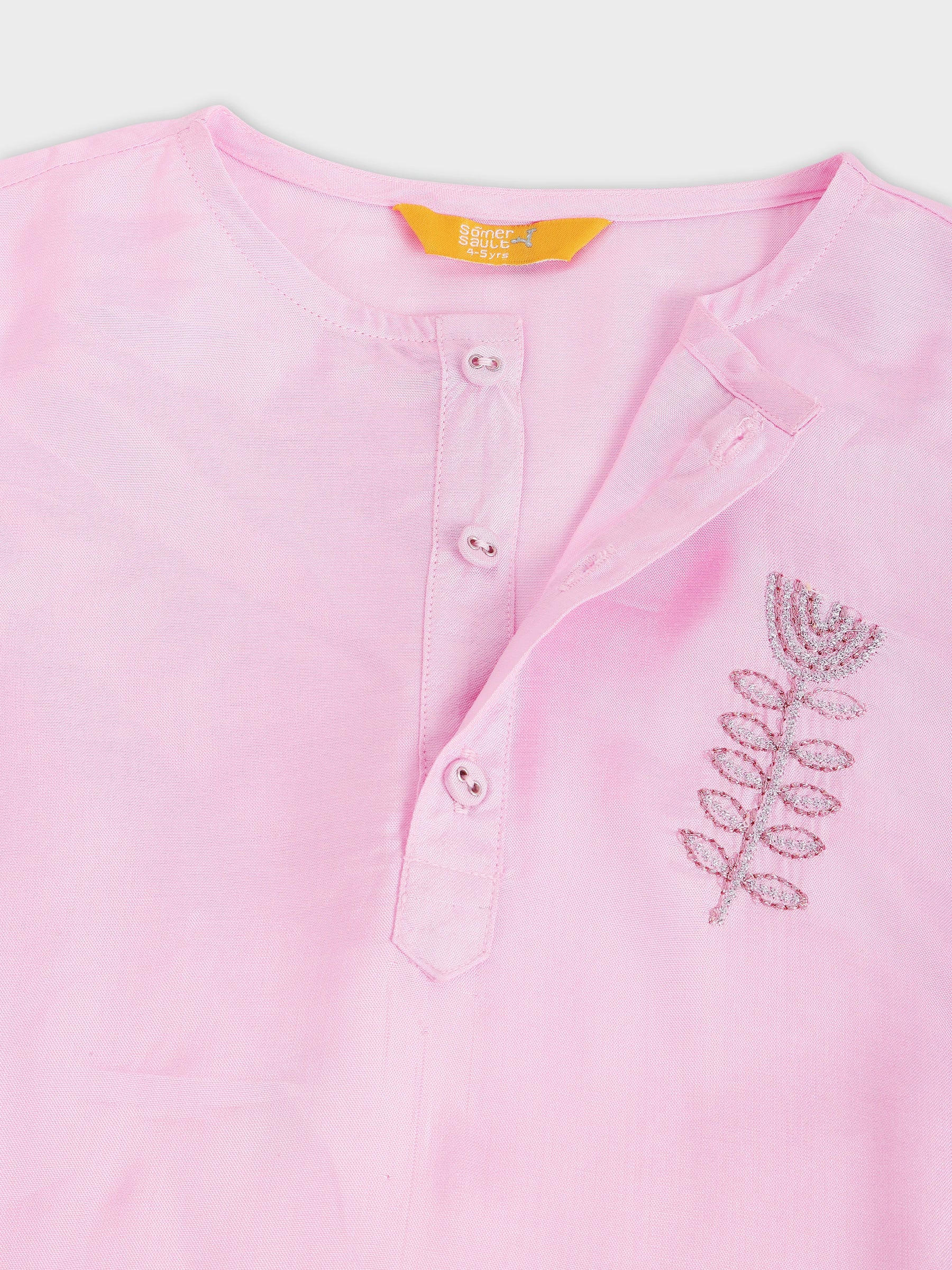 Rose Glow Zari Work Kurta Pajama Set