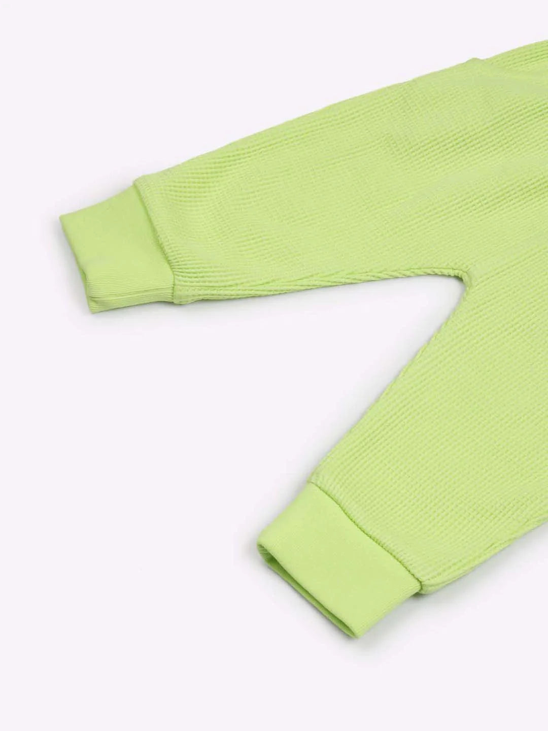 Waffle Knit Cotton Sweatshirt & Joggers Set