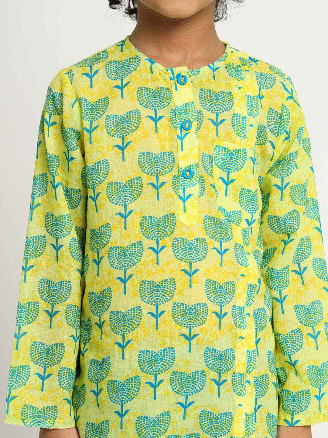 Blue Flower Kurta Set