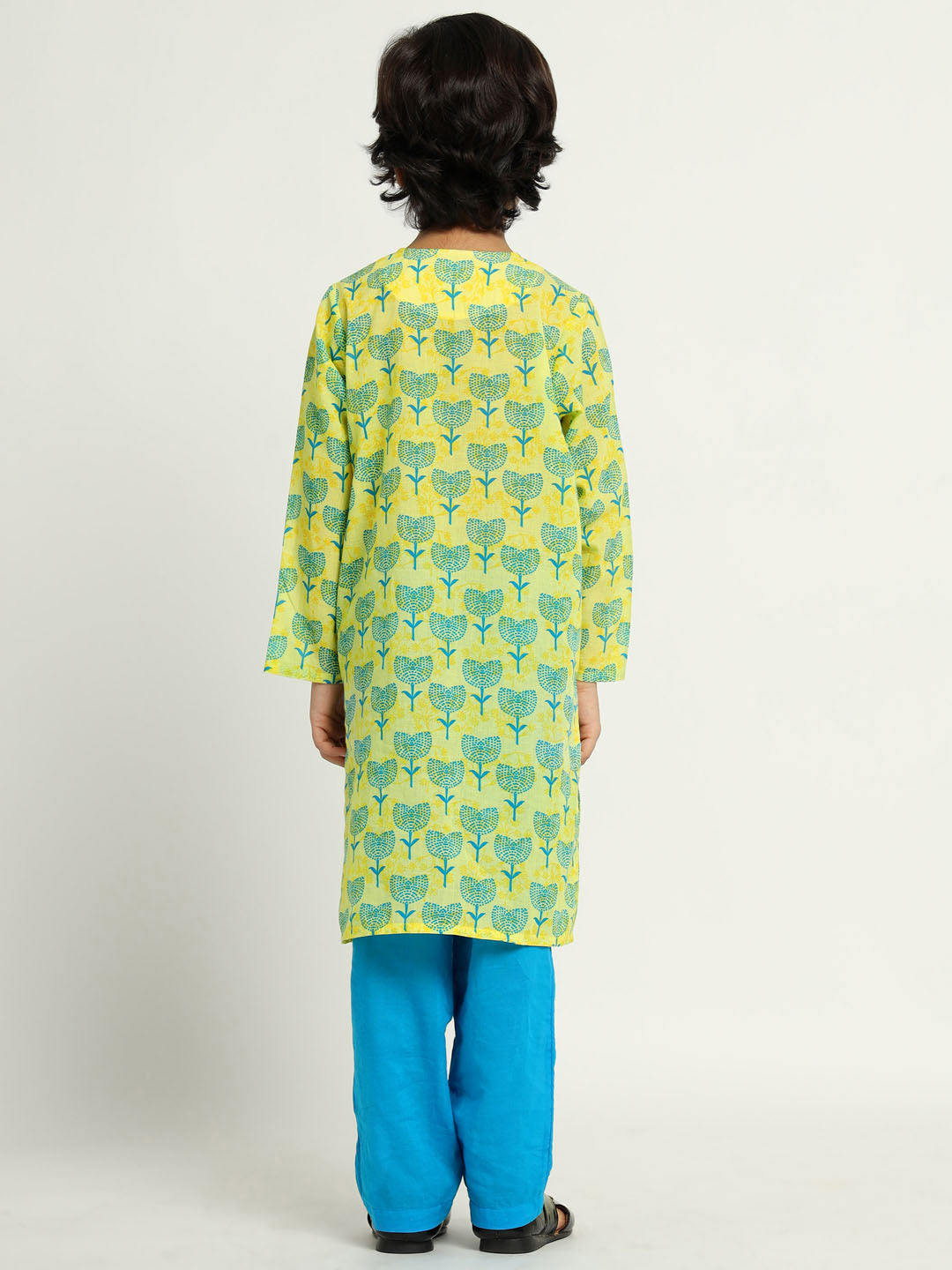 Blue Flower Kurta Set