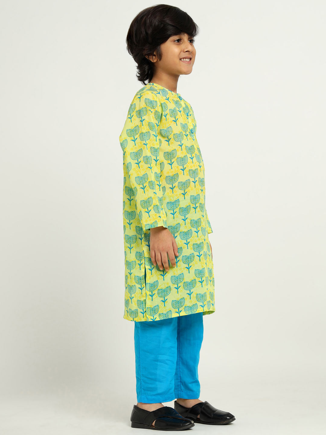 Blue Flower Kurta Set