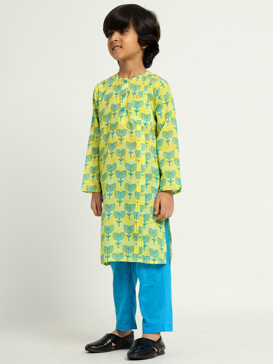 Blue Flower Kurta Set