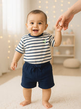 Deep Sea Striped Cotton Tee & Shorts Set