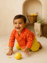 Printed Bandhani Wrap Kurta Dhoti Set