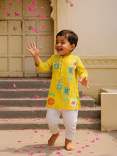 Yellow Printed Kurta Pajama Set