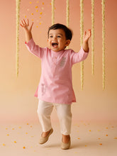 Rose Glow Zari Work Kurta Pajama Set