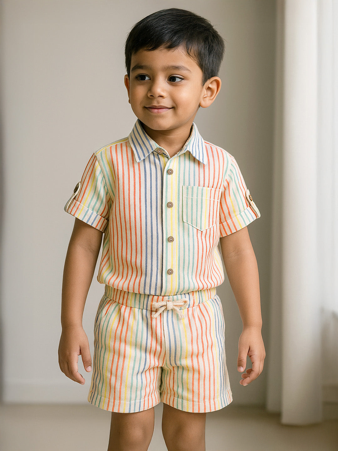 Fruity Sherbet Stripe Shirt & Short Set