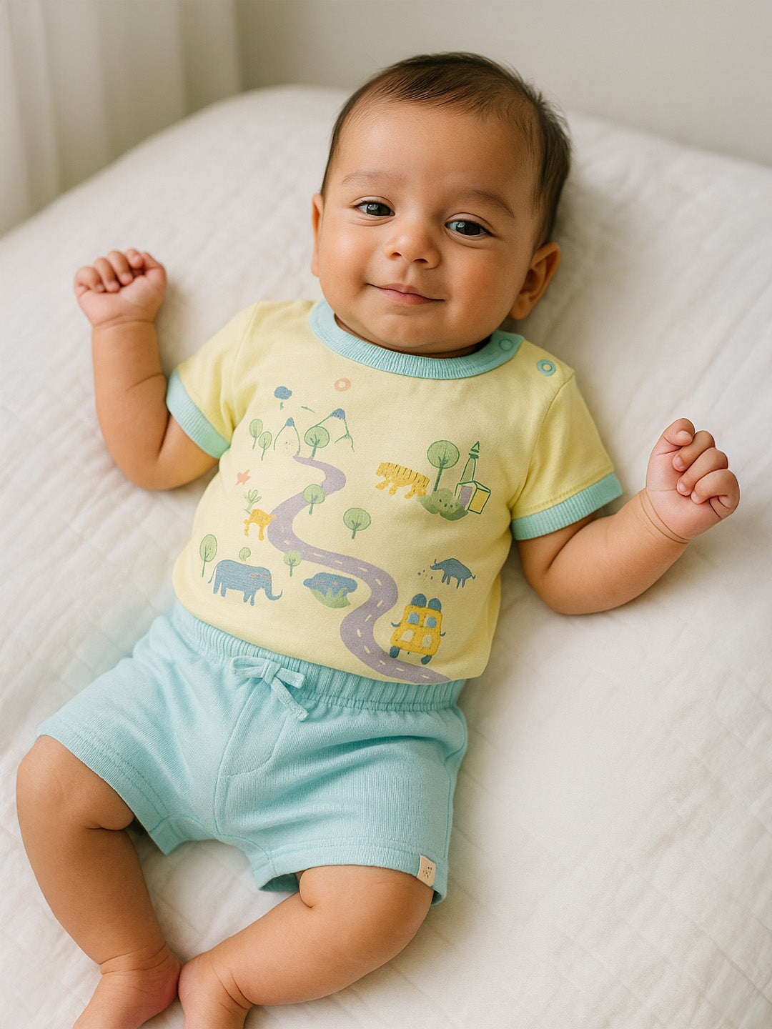 Travel Time Cotton Tee & Shorts Set