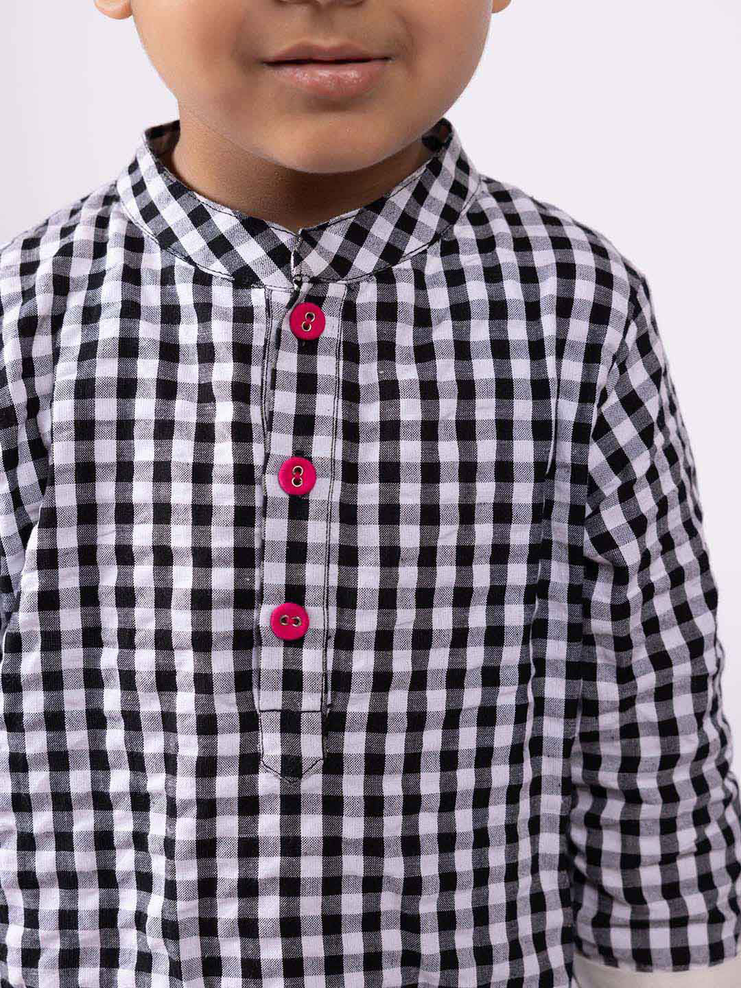 Black Gingham Kurta