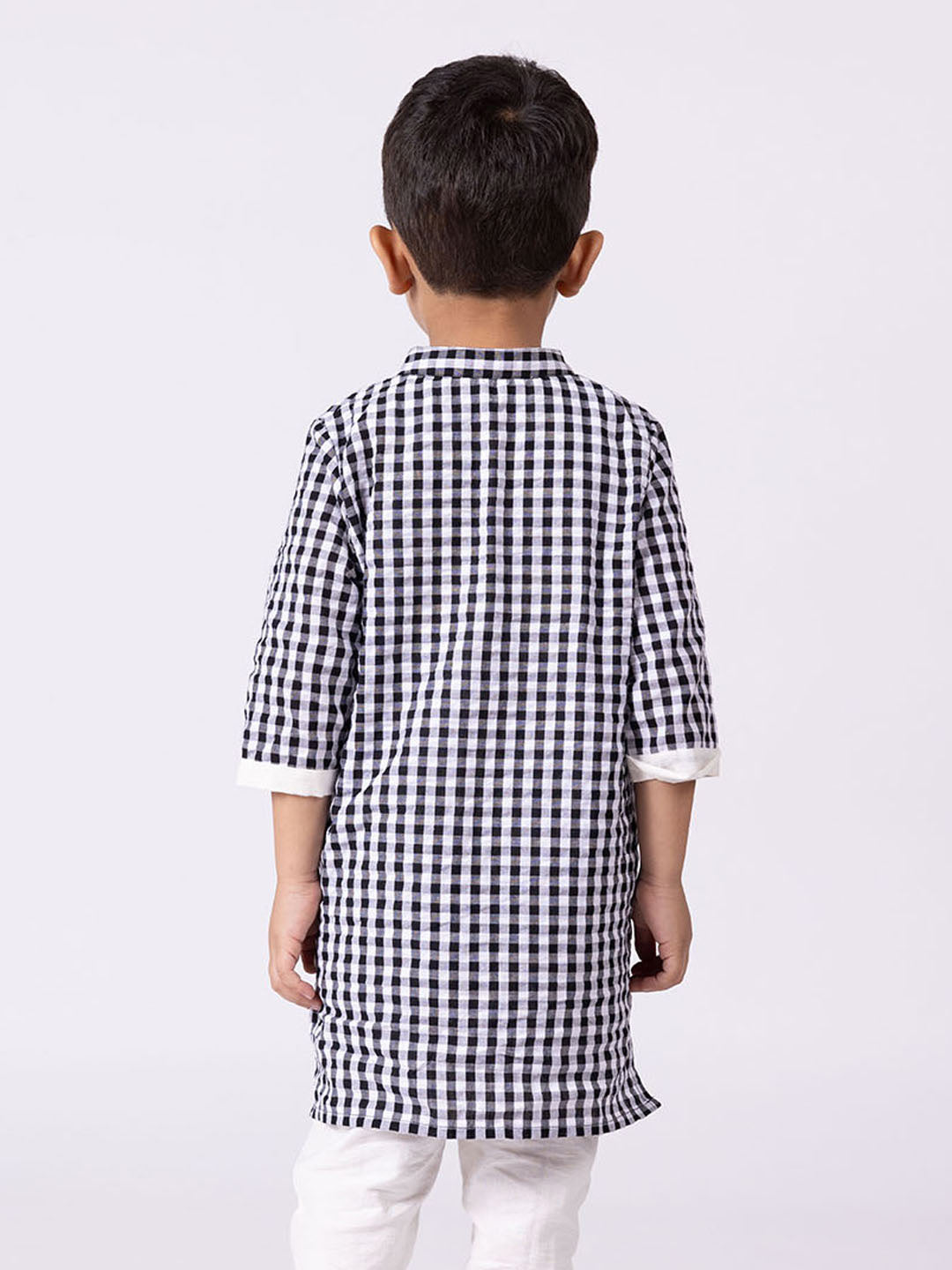Black Gingham Kurta