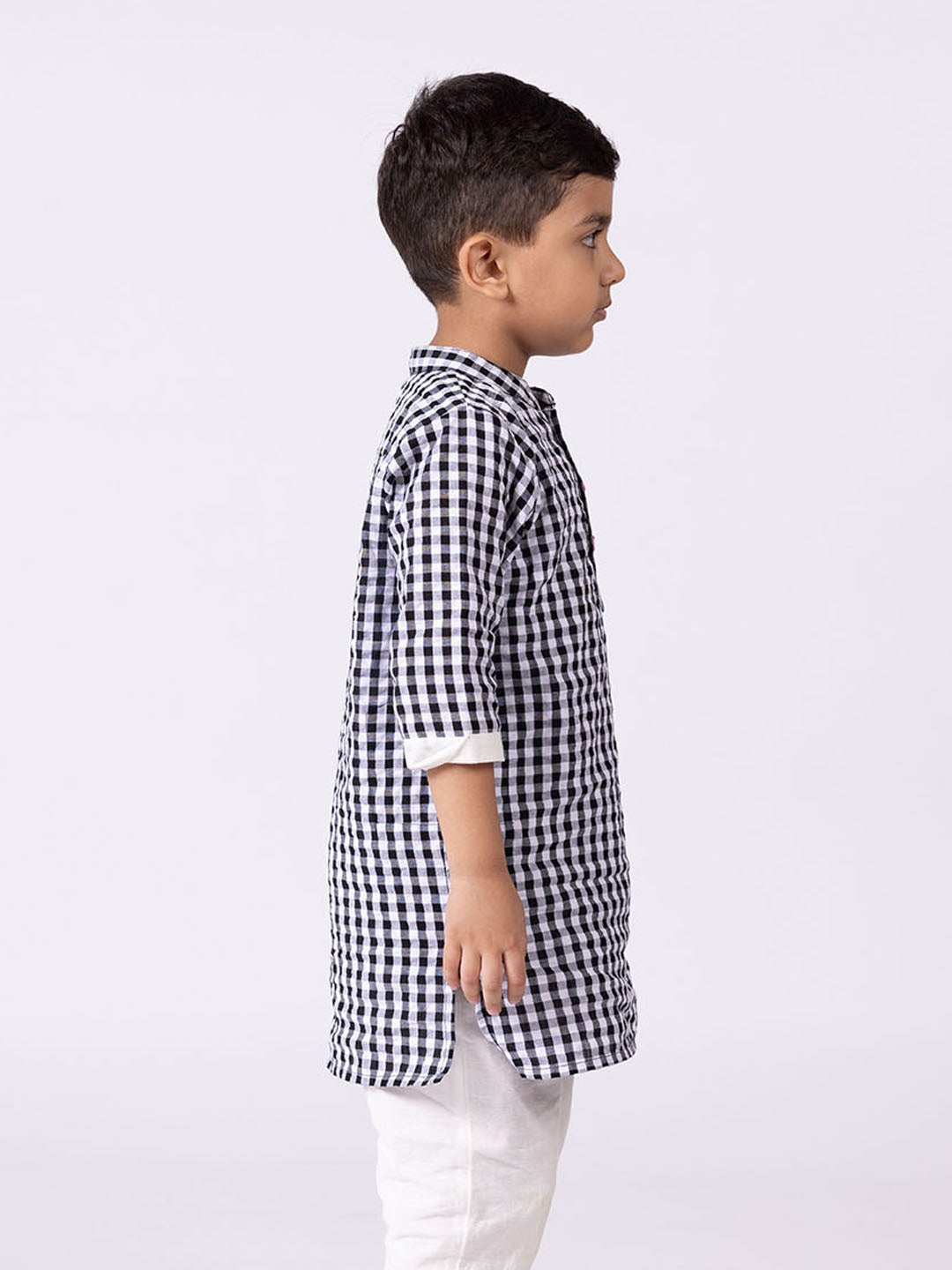 Black Gingham Kurta