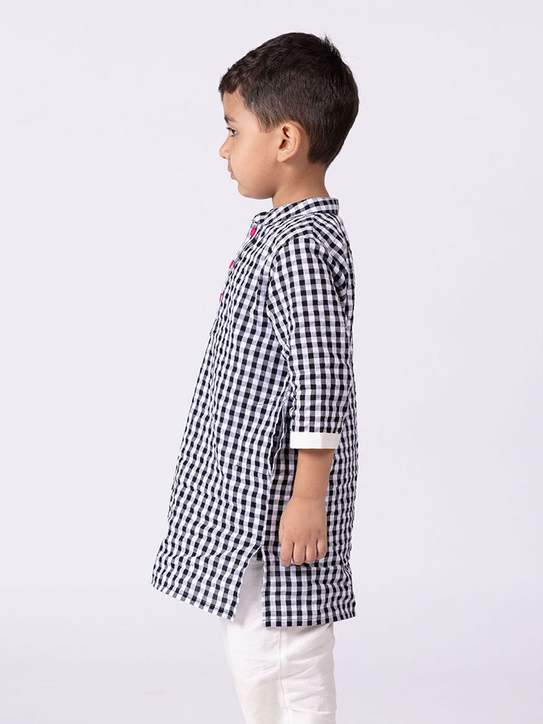 Black Gingham Kurta