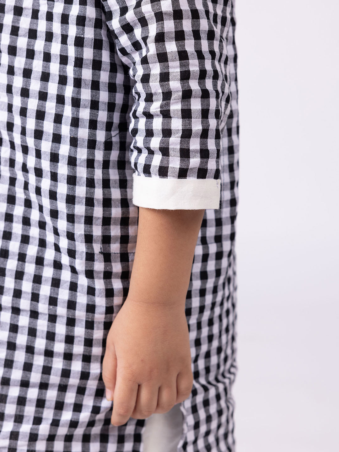 Black Gingham Kurta