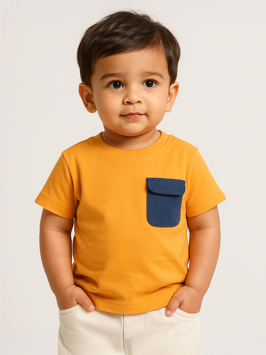 Tangerine Flap Pocket Cotton Tee