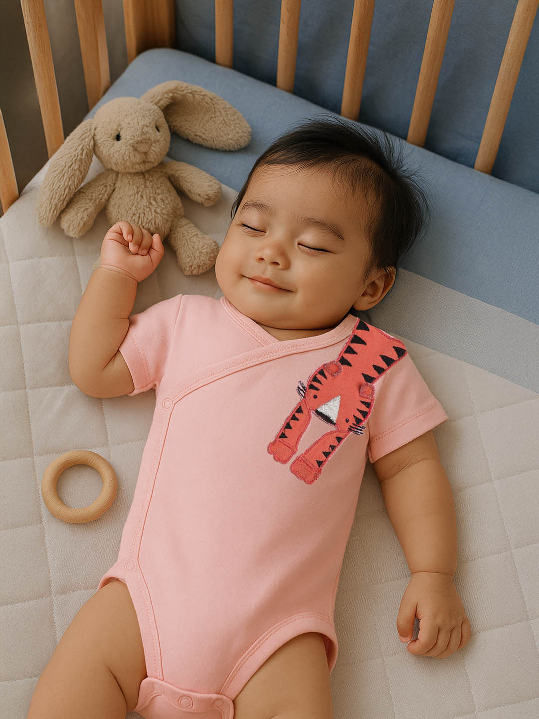 3D Tiger Wrap Style Cotton Bodysuit