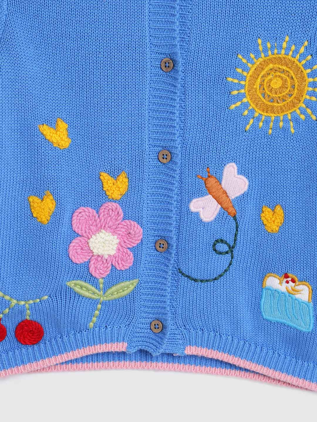 Sunshine Flower Hooded Cardigan