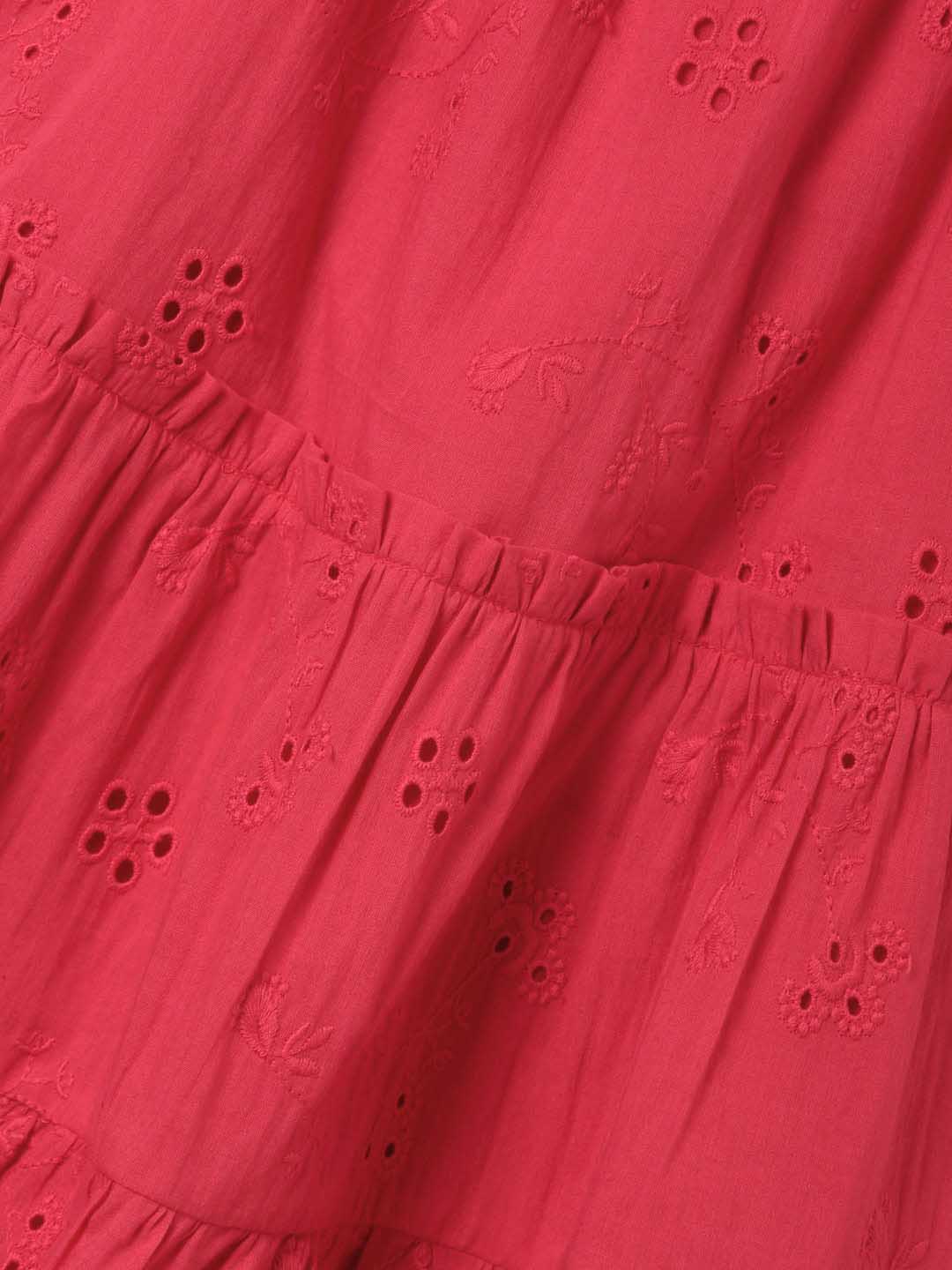Red Schiffli Poplin Dress Somersault