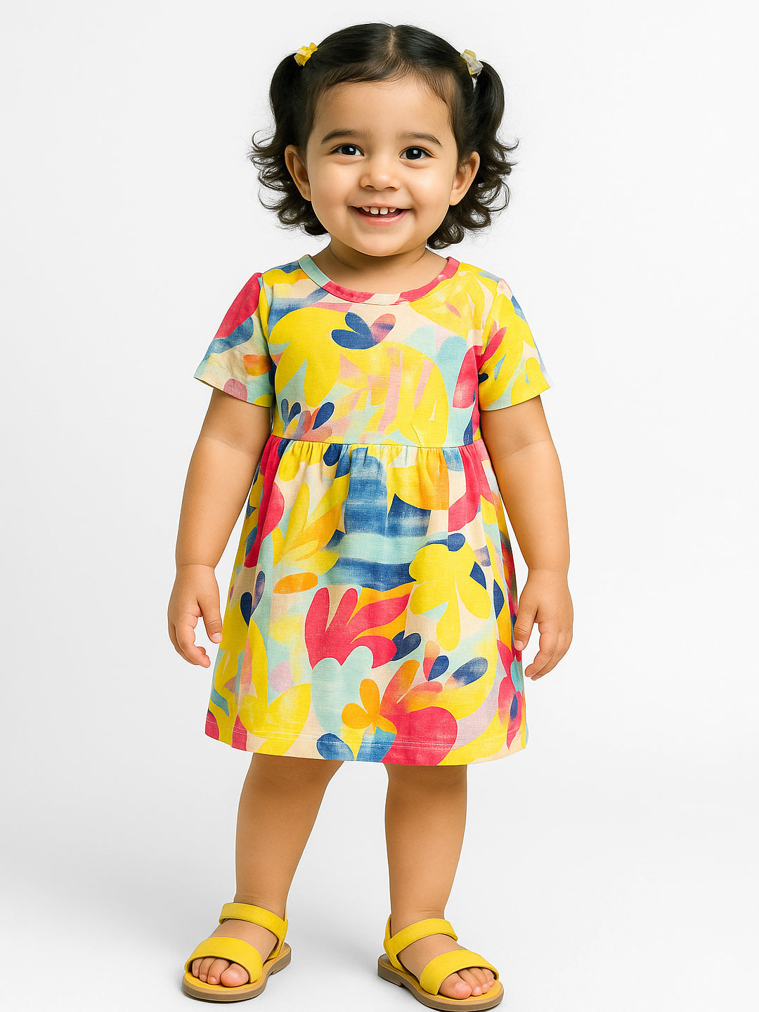 Flora Printed Cotton A-Line Dress