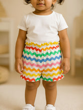 Zig Zag Line Cotton Shorts