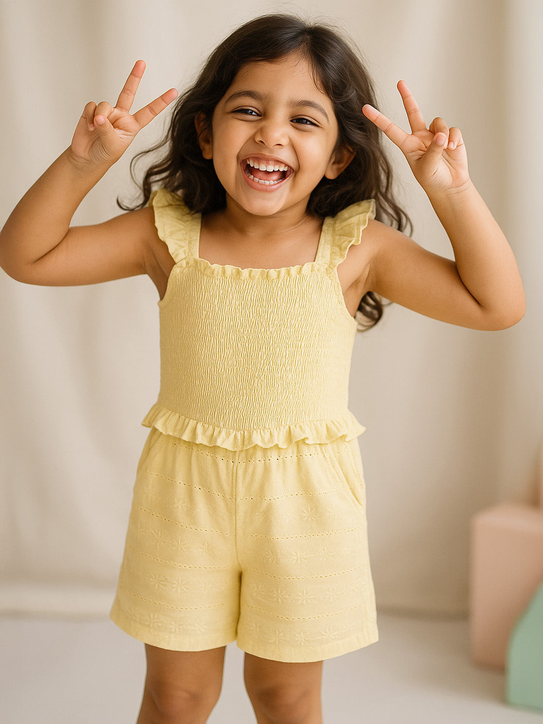 Smocked Lime Romper
