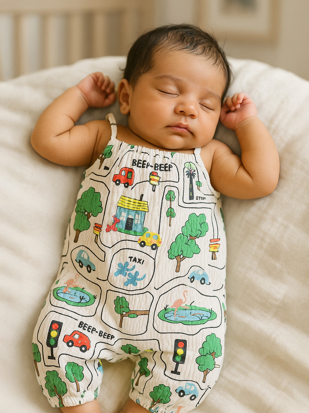 Beep Beep Cotton Romper