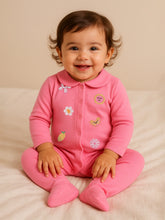 Blush Sniggle Embroidered Sleepsuit