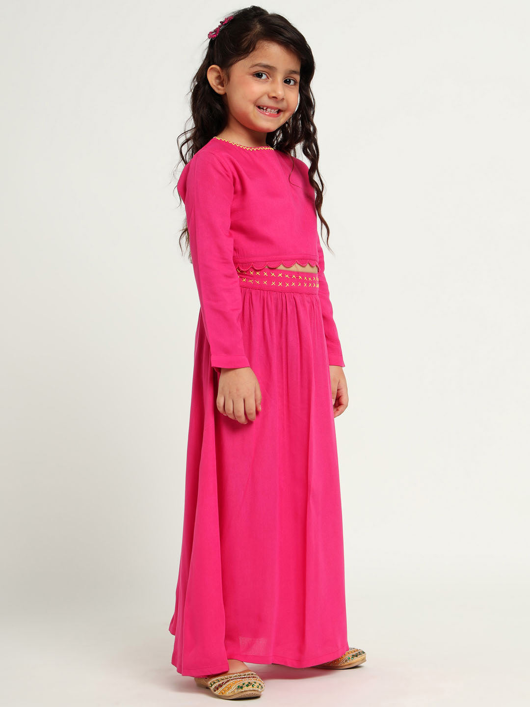 Beaded Haathi Top & Skirt Set