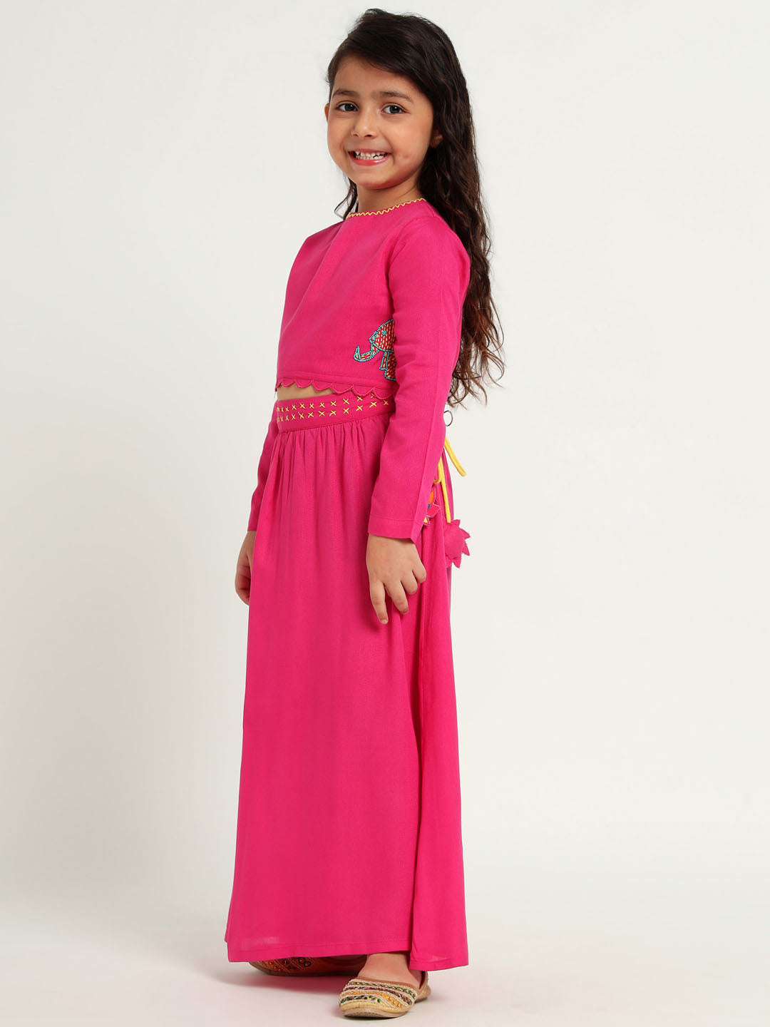 Beaded Haathi Top & Skirt Set