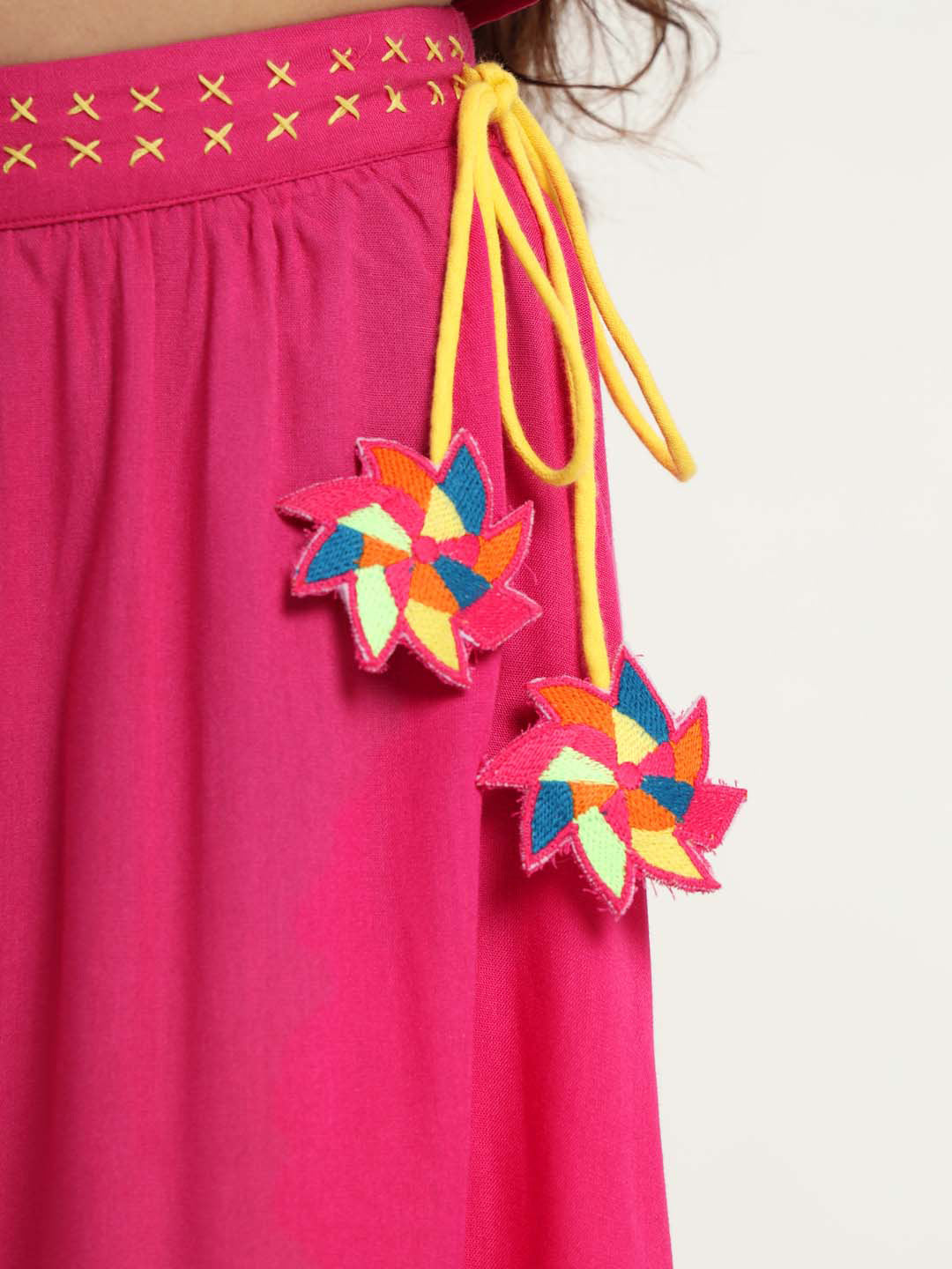 Beaded Haathi Top & Skirt Set