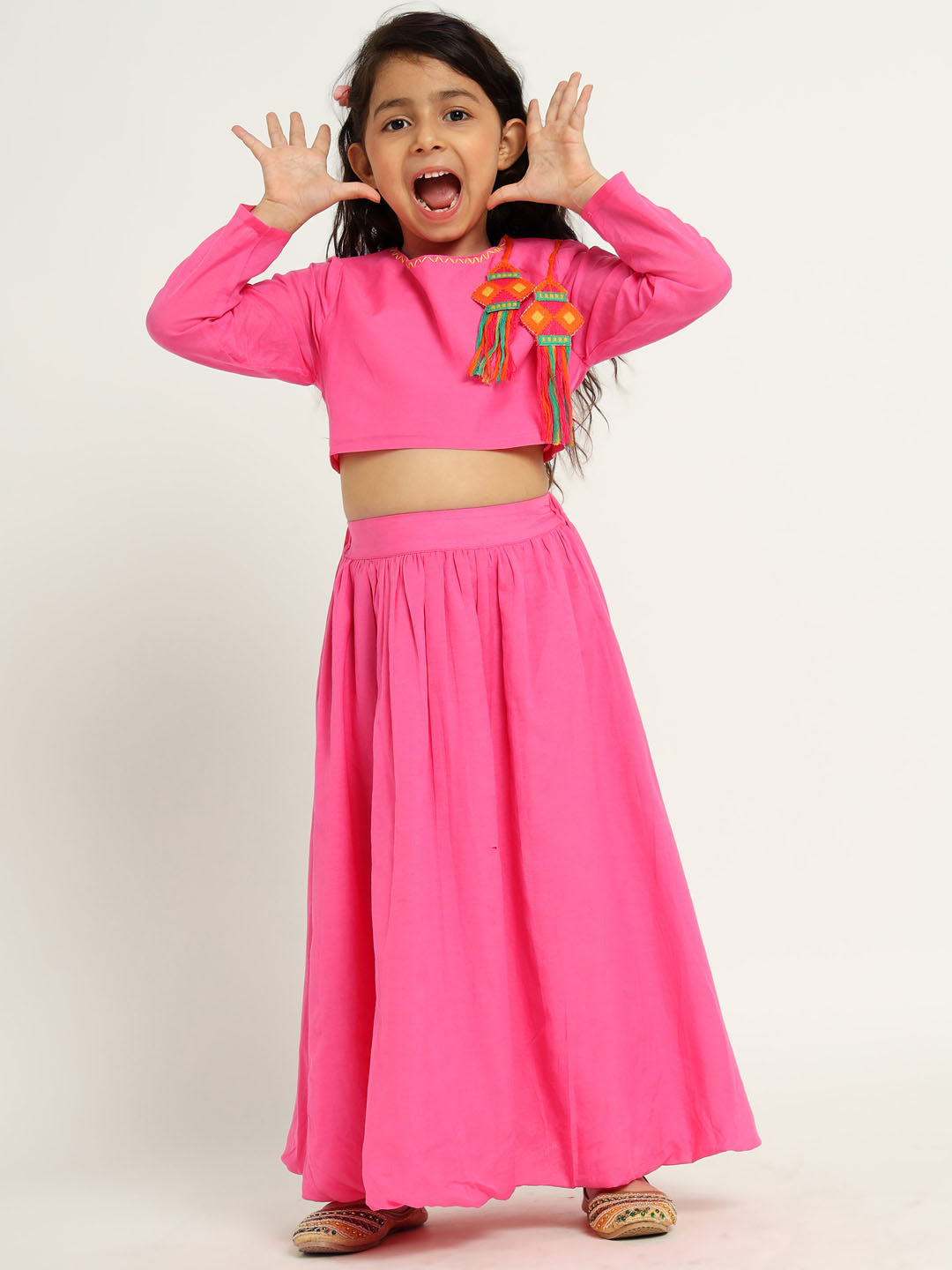 Embroidered Top Skirt Set