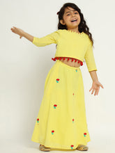 Yellow Tulip Top & Skirt Set