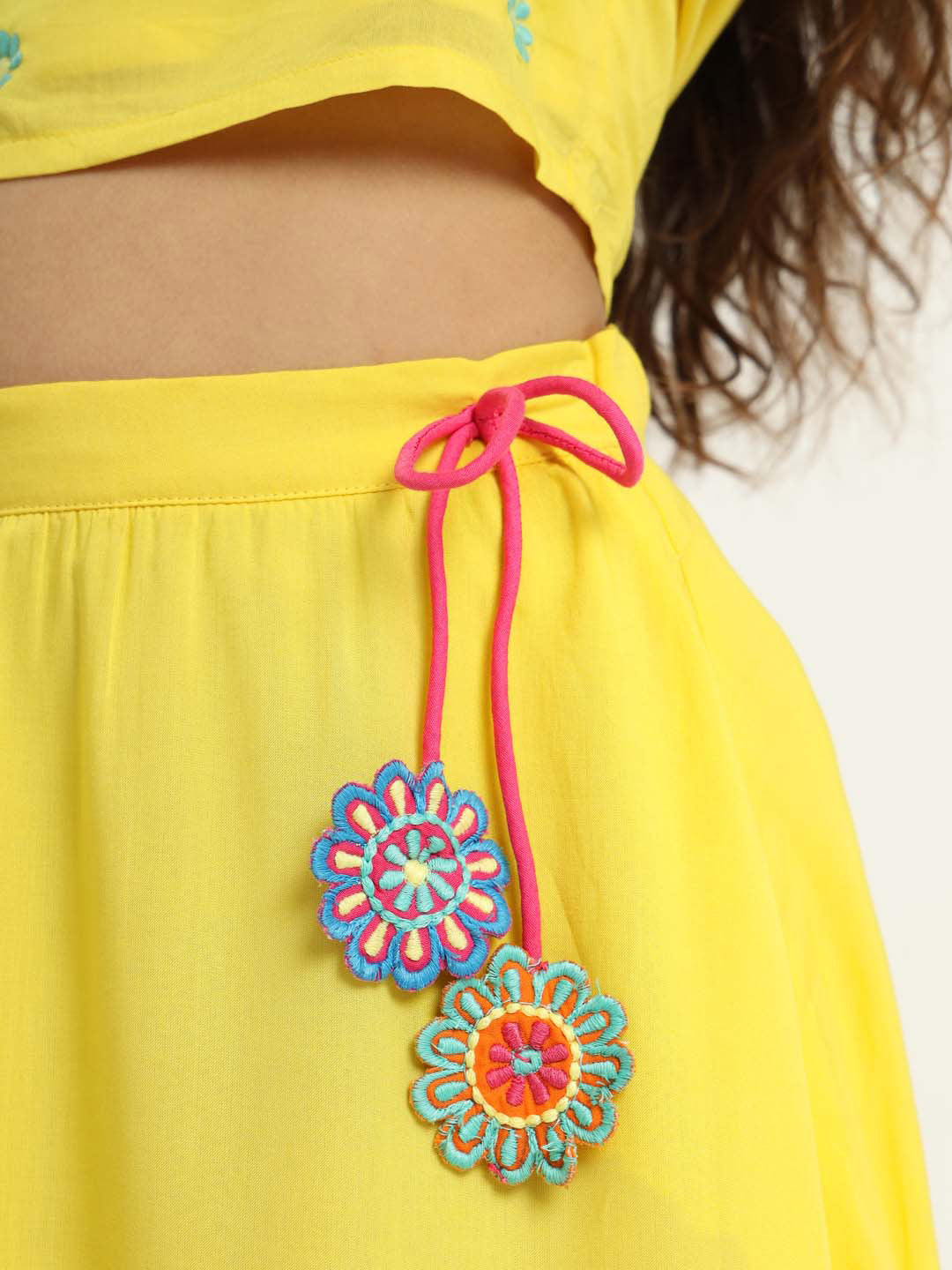 Yellow Daisy Top & Skirt Set