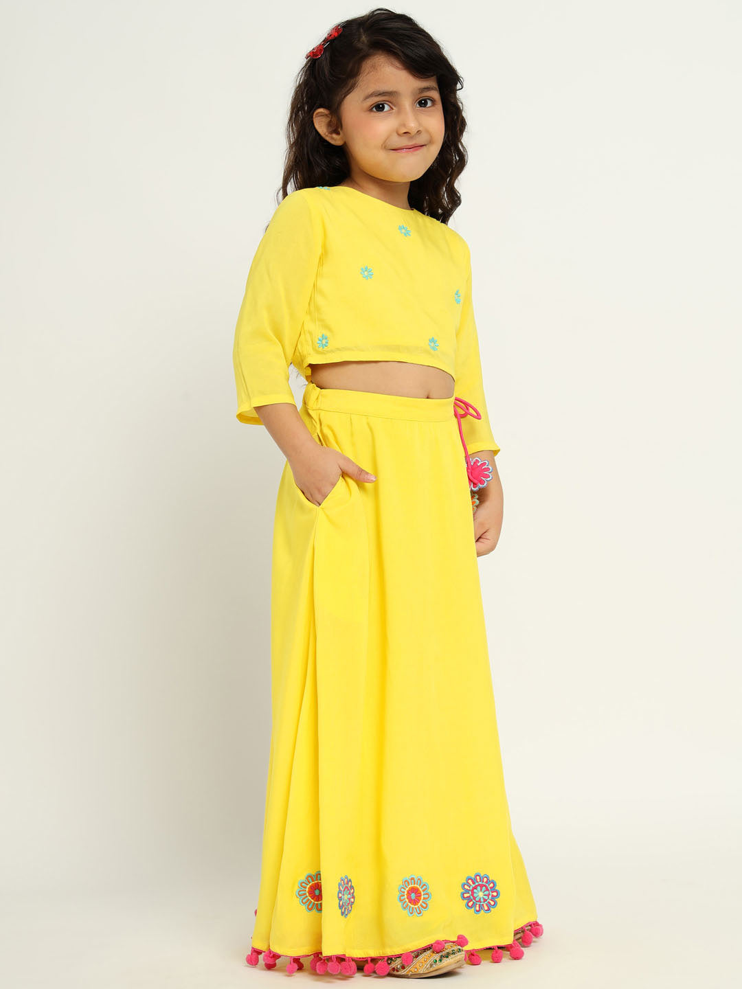 Yellow Daisy Top & Skirt Set