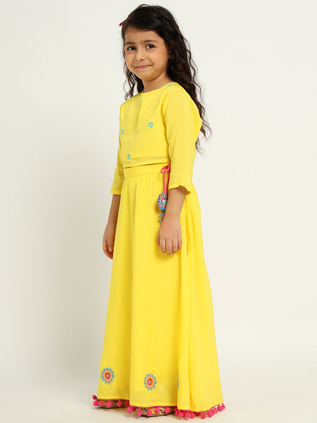 Yellow Daisy Top & Skirt Set