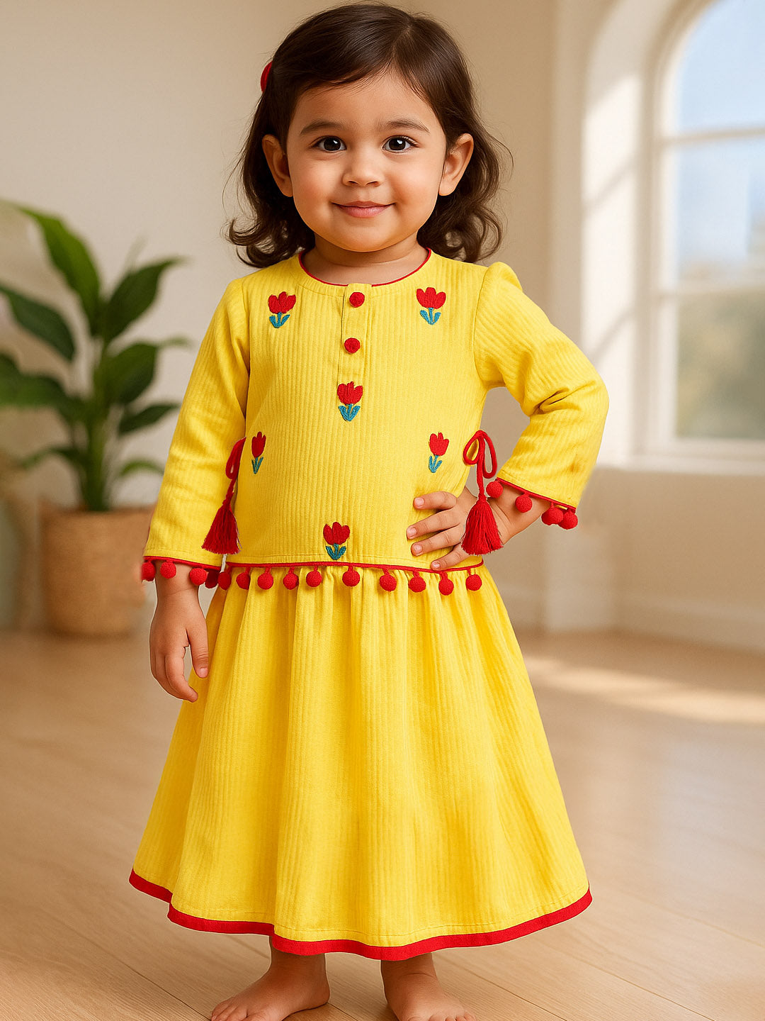 Yellow Tulip Dress- Newborn
