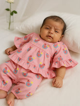 Printed Pink Kaftan Top and Pant Set